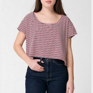 American Apparel Striped Loose Crop Tee
