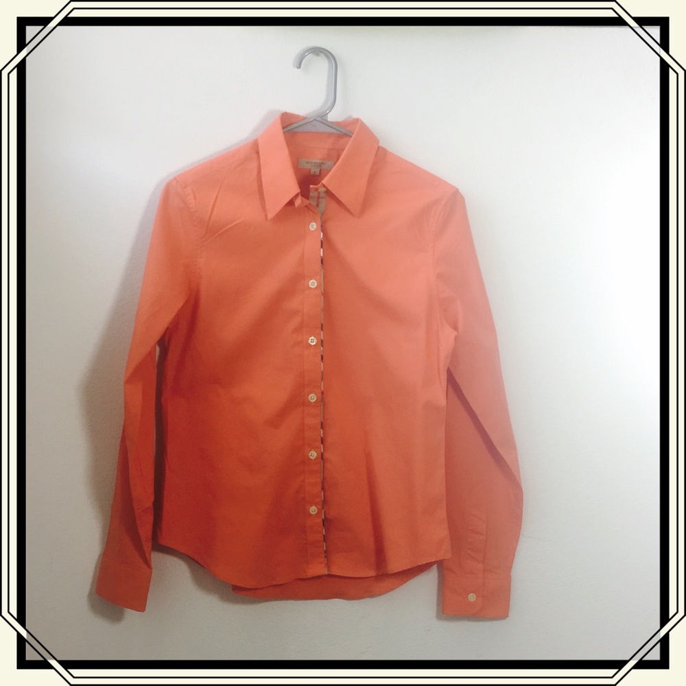 Orange Burberry London button down shirt S