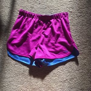 Blue and purple reversible shorts
