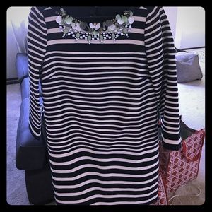 JCrew Navy and White Striped Dress