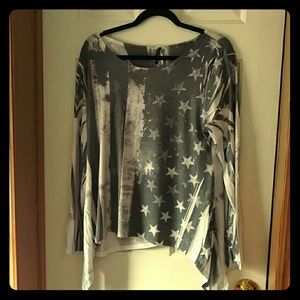 Black and white, stars and stripes tunic