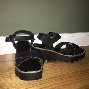 Black platform sandals