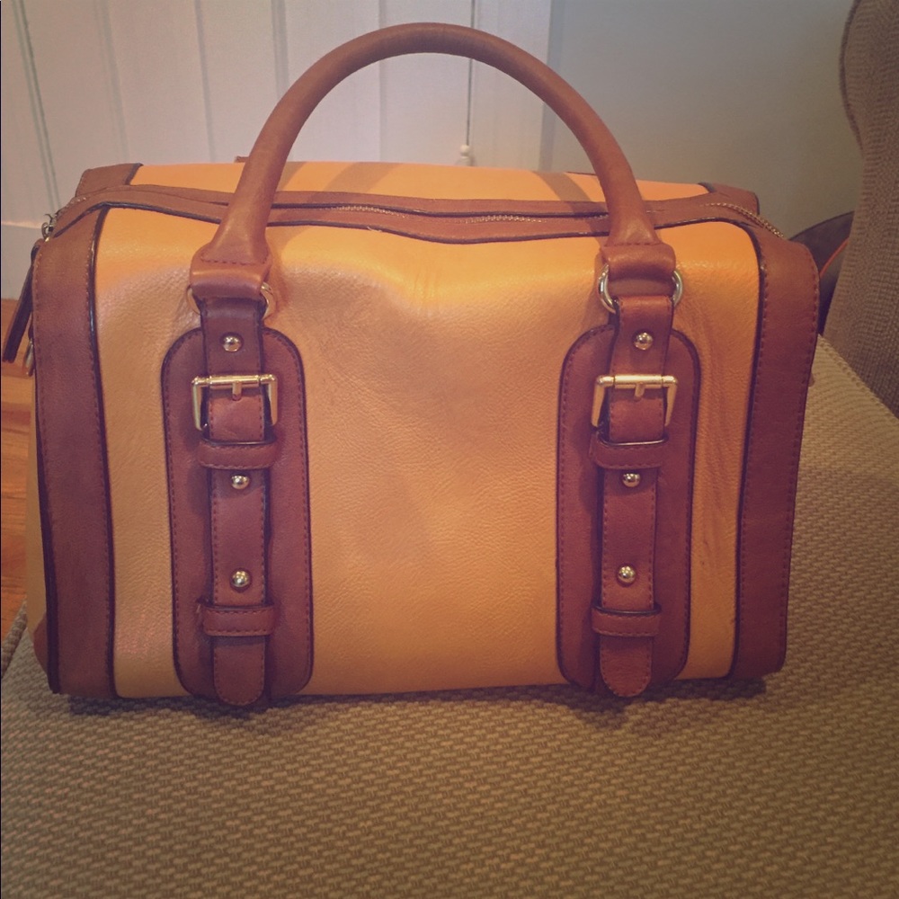 Aldo Brown and yellow/gold handbag