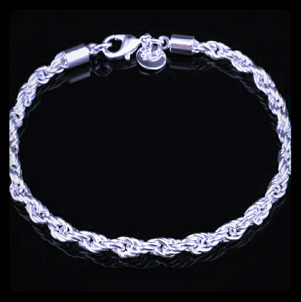 Sterling Silver bracelet Twist Rope Bracelet Chain New - Picture 4 of 14