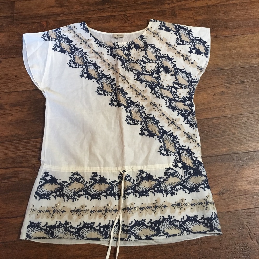 Anmol Tunic draw string waist sequin decoration