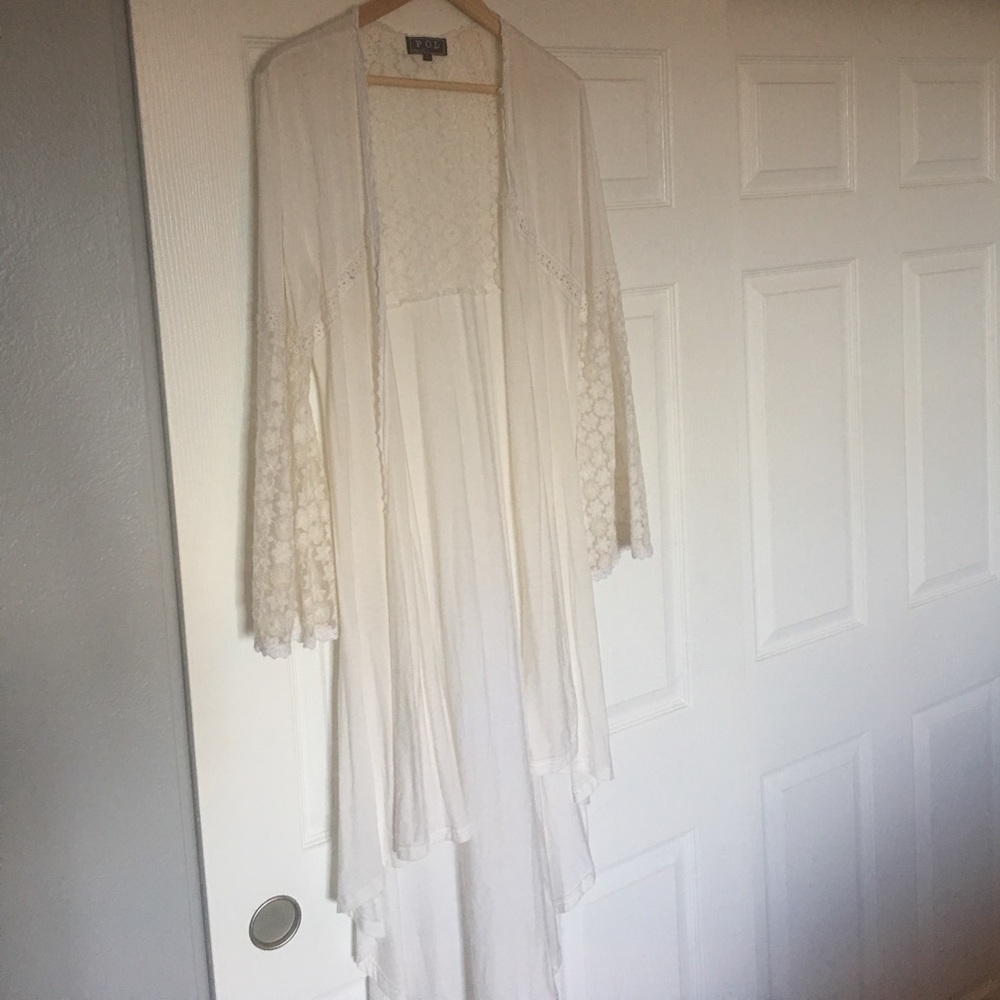 💕Boho Chic White Duster Cardigan w/ Bell Sleeves