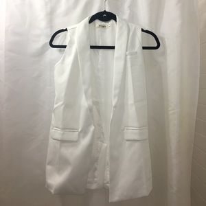 White sleeveless blazer vest NWT size small