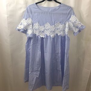 Babydoll blue & white flowers dress- NWT size S
