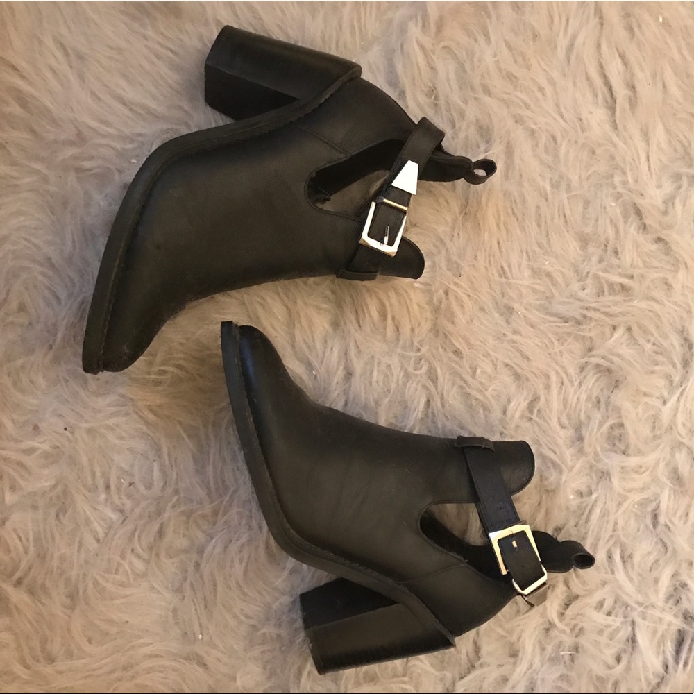 Missguided black buckle booties size 8.5