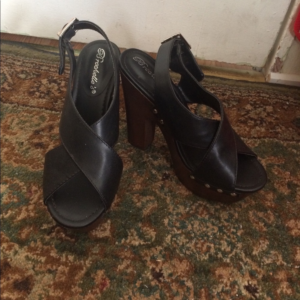 Black platform heels
