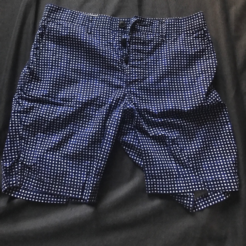 H & M Checkered Blue and White Shorts