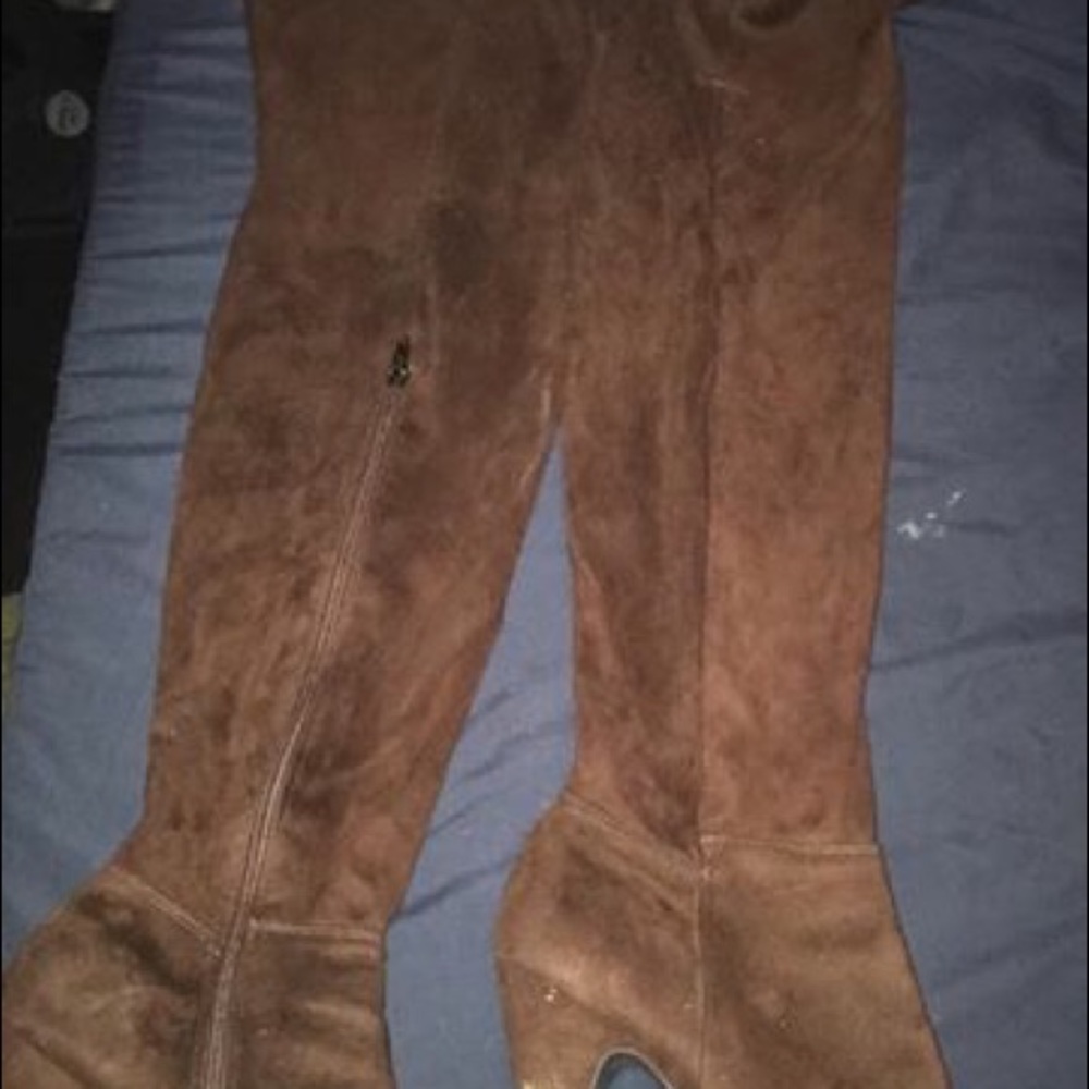Suede thigh highs