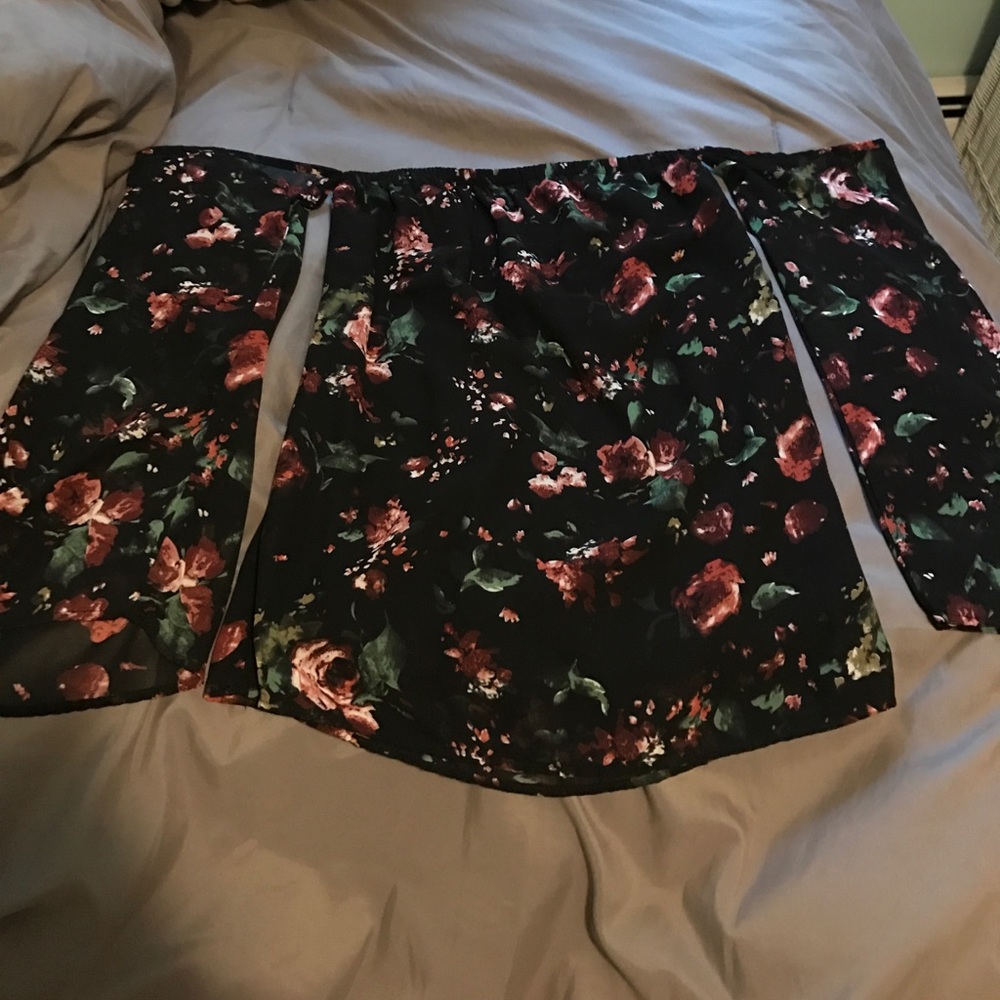 Tobi flowered off the shoulder shirt