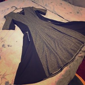 Liz Claiborne black and grey skater dress