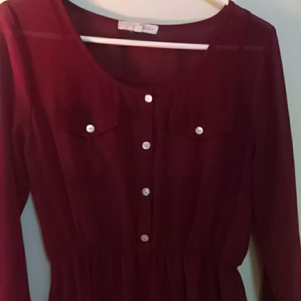 Layered dress maroon