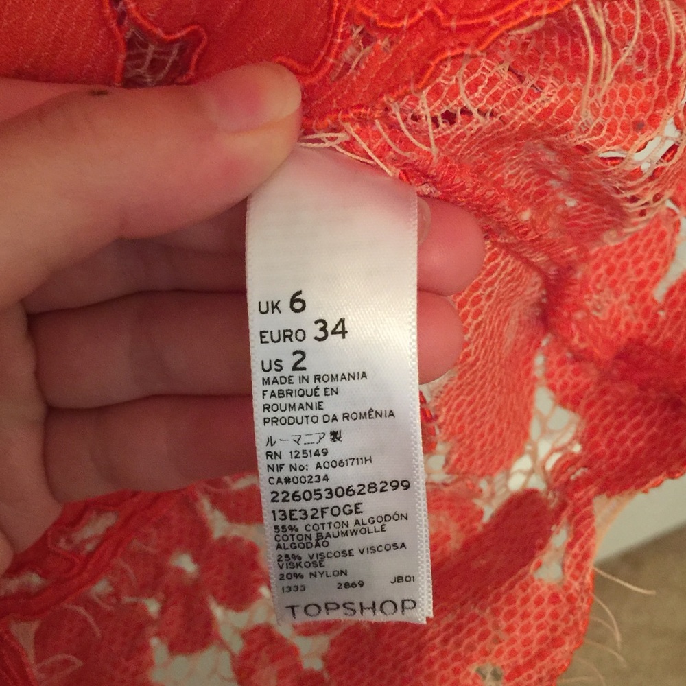 SOLD Topshop lace top US 2 - Picture 6 of 7