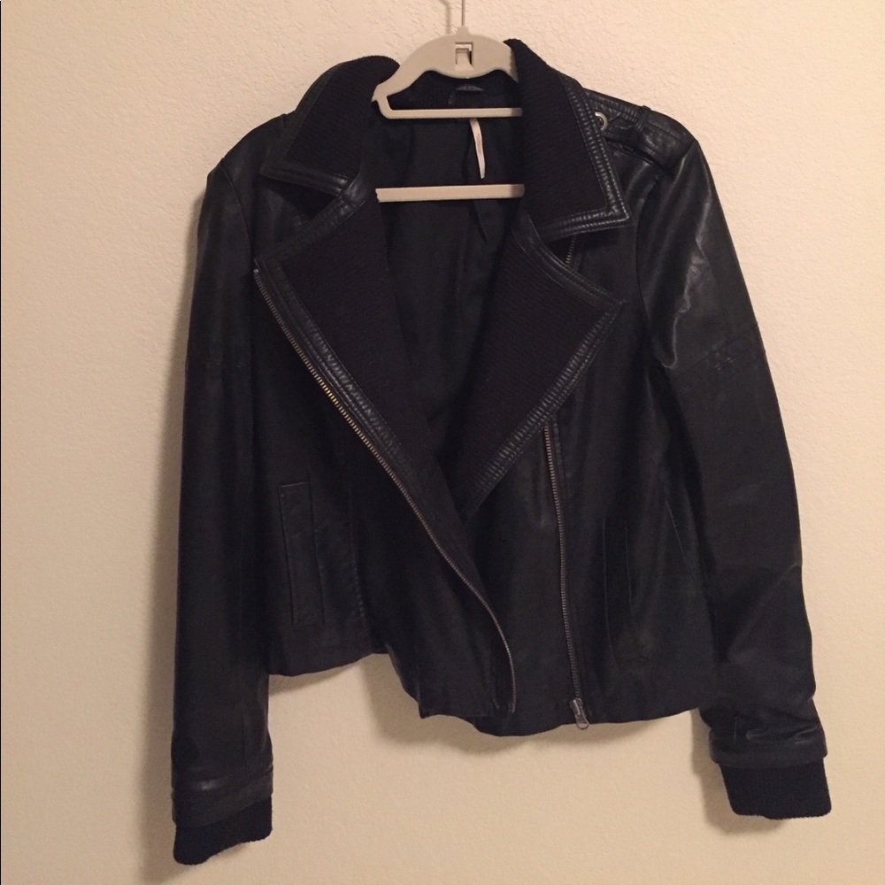 Free People faux-leather jacket
