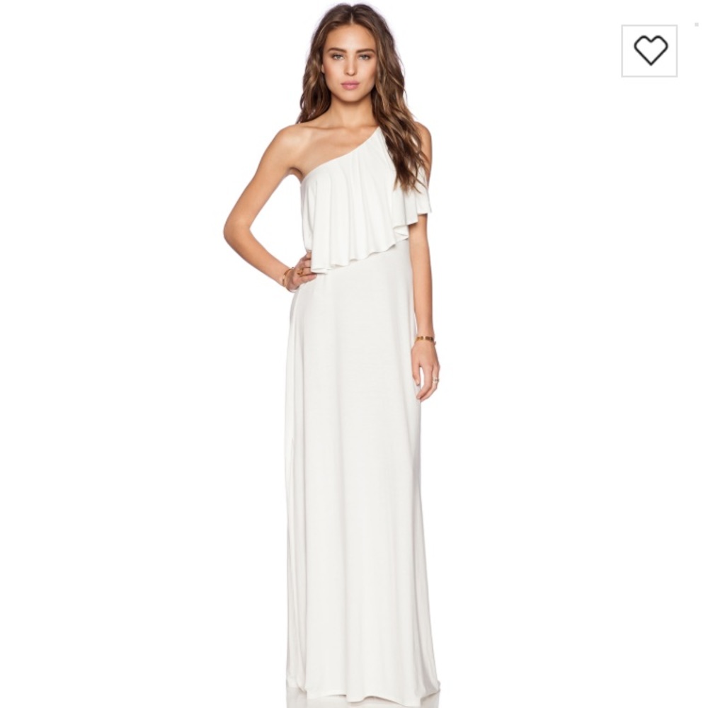Lovers and Friends One Shoulder White Maxi Dress