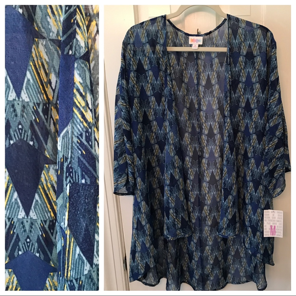 Lularoe M Lindsay sheer blue coverup cardigan