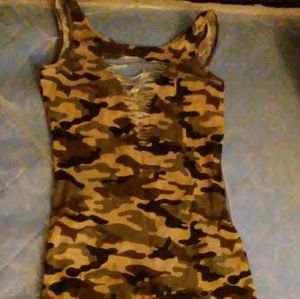 One piece army fatigue jumper