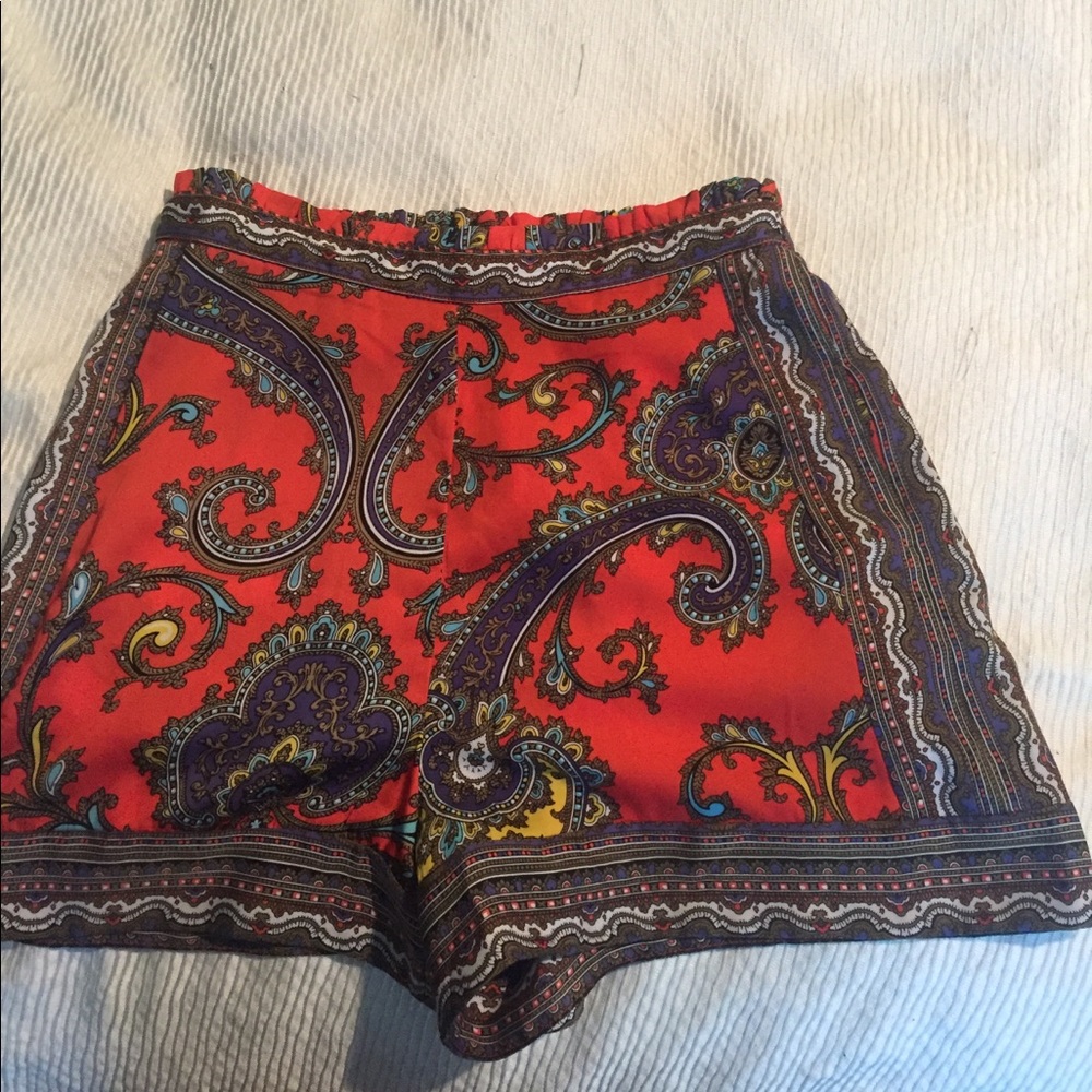 Paisley silk shorts