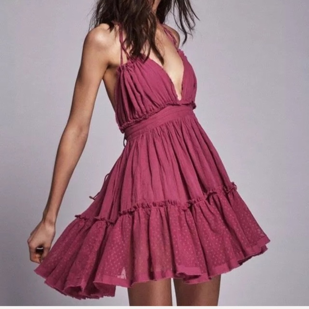 Blue Swingy Halter DRESS Sundress NEW - Picture 4 of 5