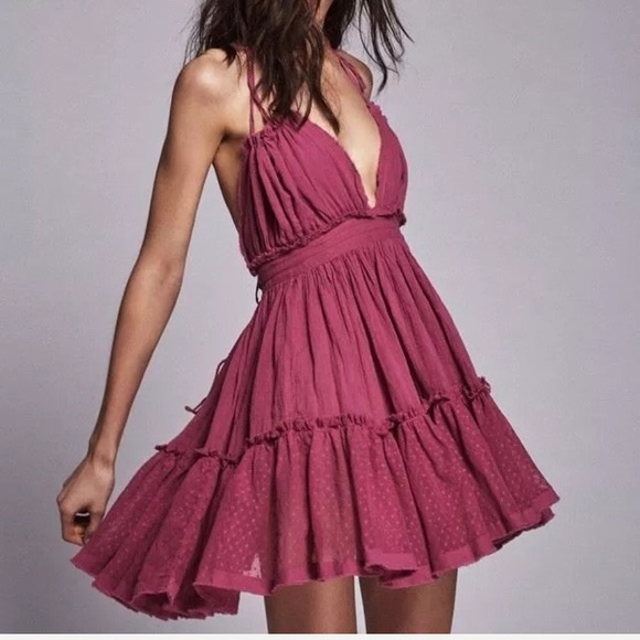 Blue Swingy Halter DRESS Sundress NEW - Picture 4 of 5