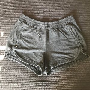 lululemon dark gray cotton "I feel RELAXED" short