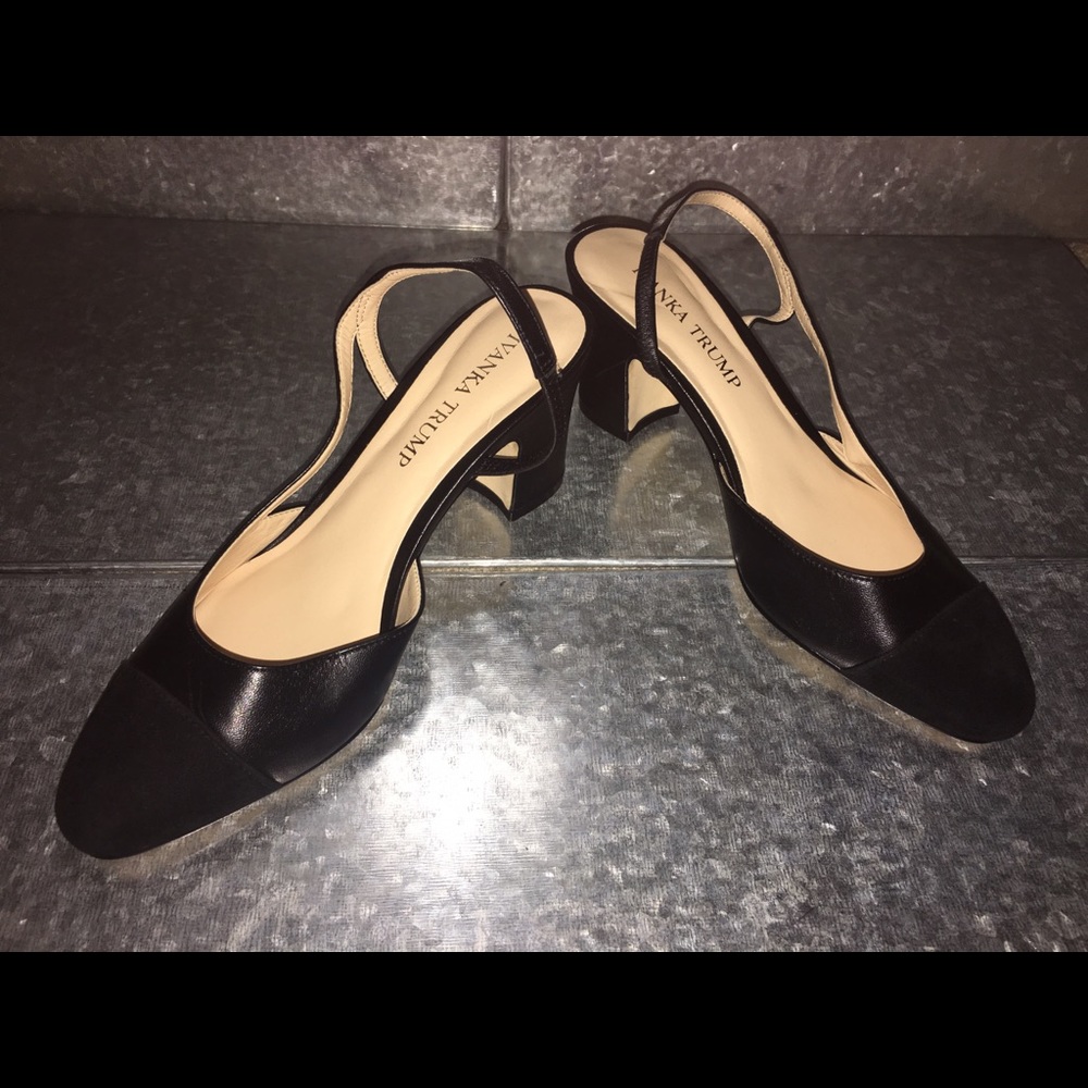 Ivanka Trump Black Slingback with Block Heel