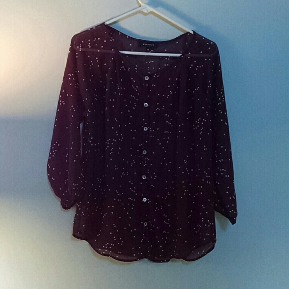 Sheer maroon blouse