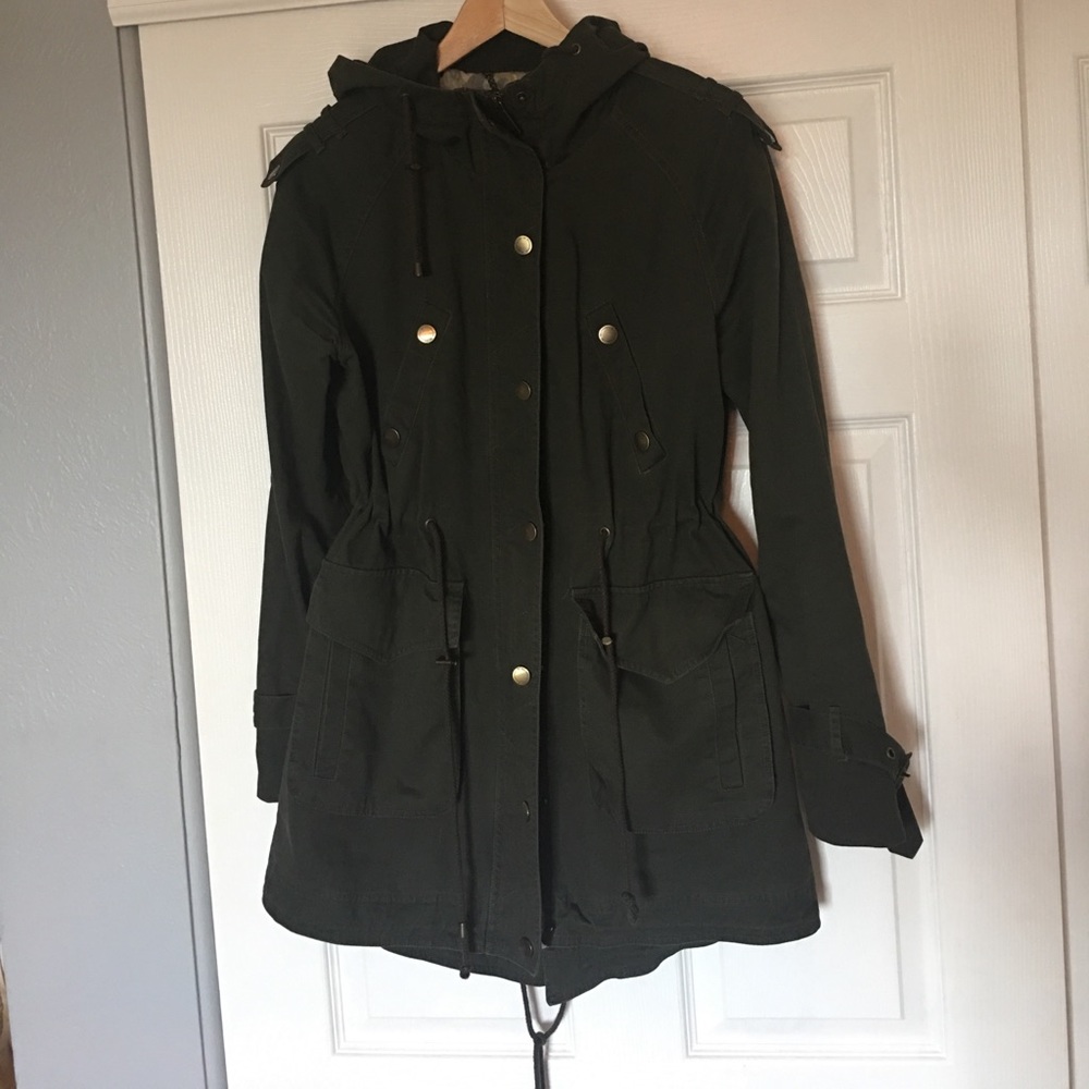 BCBGeneration Green Hooded Utility Jacket