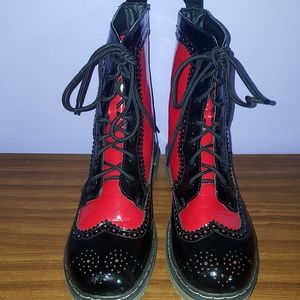 Red and Black Combat boots