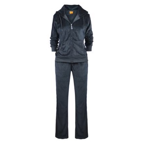 Women’s 2 Piece Velour Hoodie & Pant Tracksuit Set - Picture 2 of 5