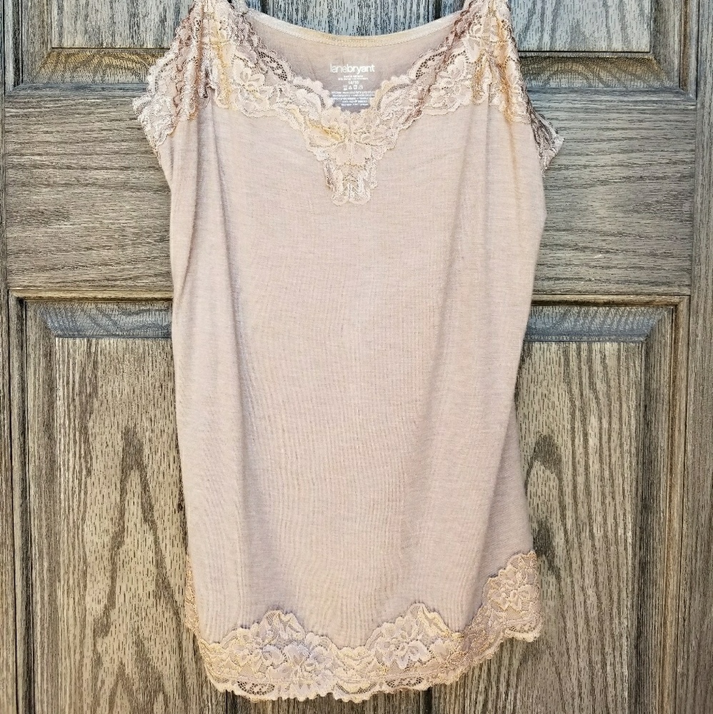 Tan Lace Trim Cami