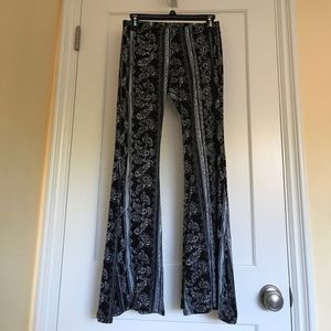 Boho Black and White Flowy Pants