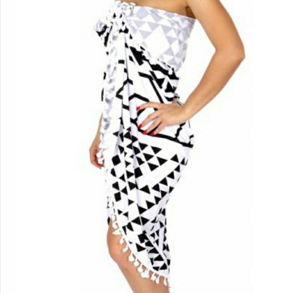 Geometric print beach blanket /wrap/yoga mat/bag - Picture 3 of 5