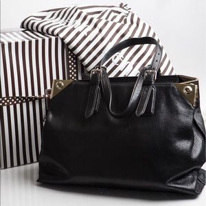 Henri Bendel Fly with Me Black Leather Tote