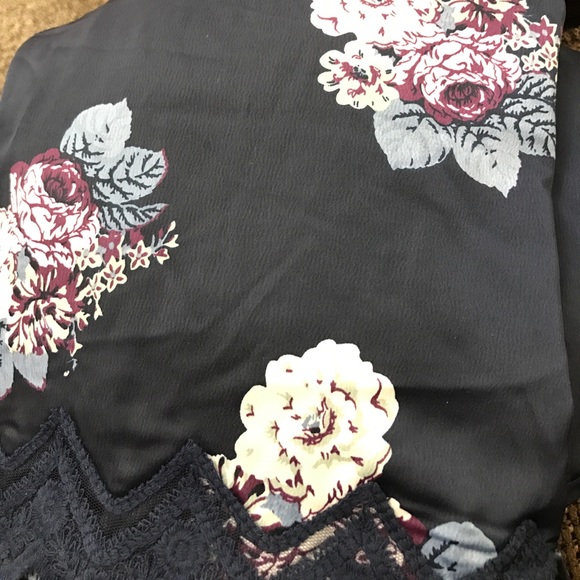 Navy Floral Slip Dress - Picture 3 of 4