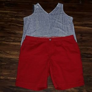 🎊Plus-Size Red Bermuda Shorts🎉