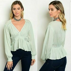 🌼NEW ARRIVAL AVAILABLE 🌼 Seafoam baby doll top