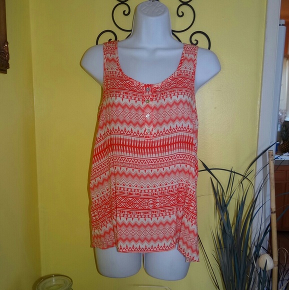 Pink Rose Tribal Orange Top - Picture 1 of 6