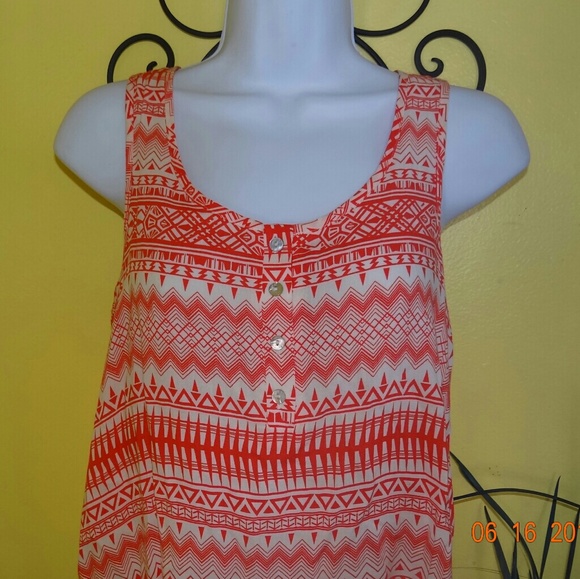 Pink Rose Tribal Orange Top - Picture 3 of 6