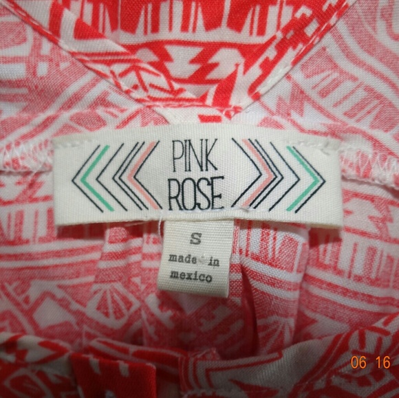 Pink Rose Tribal Orange Top - Picture 5 of 6