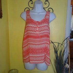 Pink Rose Tribal Orange Top