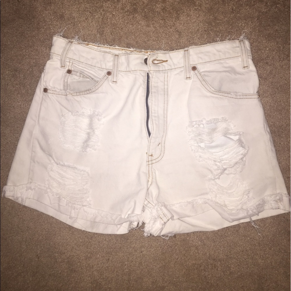 UO White Denim Shorts