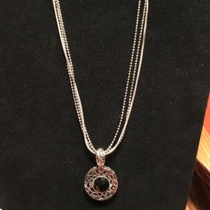 19" Three Strand necklace with removable pendant.