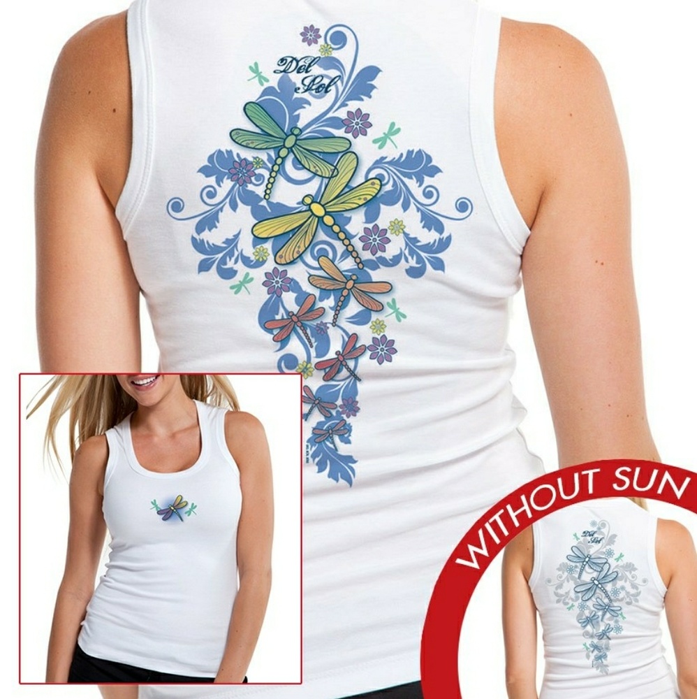 Del Sol UV Color Changing Tank Top Dragonfly
