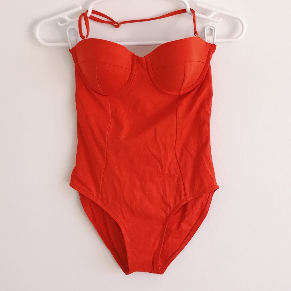 L*Space Halter/Strapless One Piece Bathing Suit