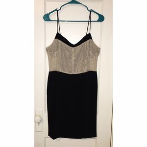 Rachel Roy Gold & Black Cocktail Dress