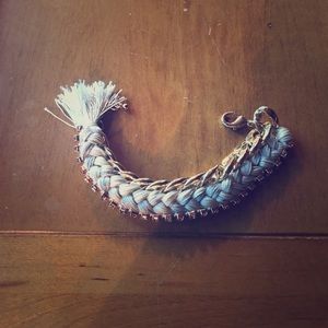 Braided White and Gold Bracelet